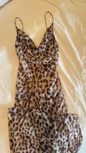 Zara cheetah print slinky maxi dress thumbnail 1