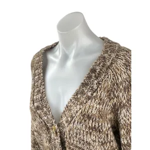 Z Supply Este Women's Brown Long Sleeve Button Down Crop Cardigan Sweater Top S thumbnail 3