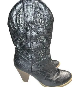 Corkys sage brushed black leather cowgirl boots. thumbnail 4