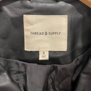 Thread & Supply Womens‎ Black Faux Leather Moto Motorcycle Biker Jacket Small S thumbnail 5