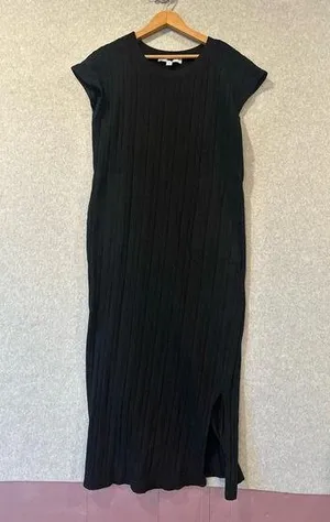 Revolve Callahan Black Cap Sleeve Maxi Dress Womens Size Medium G0788 thumbnail 1