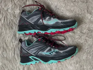 Saucony Women's Gray/Teal Trail Excursion Hiking Running Shoes Size USA 6 thumbnail 10