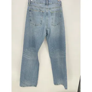 Zara Jeans Womens Size 6 Blue High Rise Straight Leg Distressed Denim Q0011‎ thumbnail 3