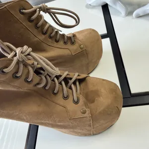 Jeffrey Campbell Lita Suede Platform Booties - Tan (Size 8M) thumbnail 4