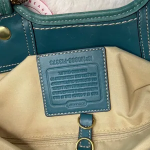 y2k Coach Straw Tote Shoulder Bag thumbnail 8