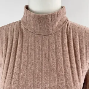 Floret Studios New Twist Open Back Long Sleeve Ribbed Sweater Dress Mocha thumbnail 7
