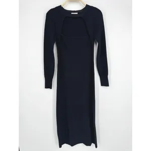 Moon River Midi Dress Medium Black Cutout Long Sleeve‎ Minimalist Chic Elegant thumbnail 4