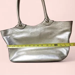 Coach Handbag Purse No# H0982-F14384 Silver metallic Bright colored inside thumbnail 10