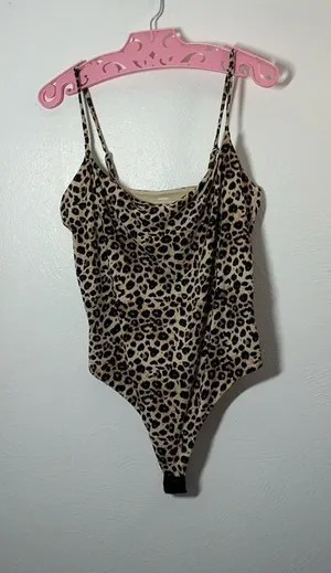 Suuksess Leopard Cami Bodysuit Size XL Brown thumbnail 1