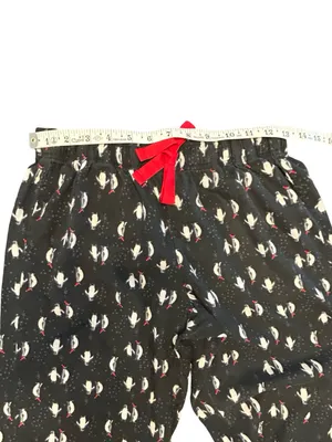 VTG Victoria's Secret The Dreamer Flannel Pj Set tuxedo Penguin Holiday cozy SM thumbnail 12