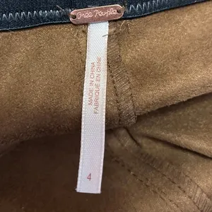 Free People Never Let Go Brown Faux Suede Leather Skinny Leggings Pants Size 4 thumbnail 5