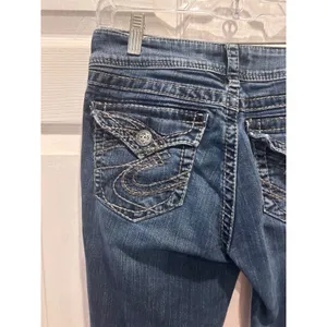 Silver Jeans Co Suki Surplus Mid Rise Curvy Bootcut Jeans Dark Wash W29 L30 thumbnail 6