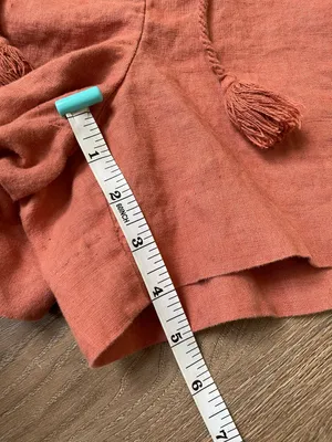 Ann Taylor LOFT 100% linen shorts pink Drawstring Elastic Waist women’s size L thumbnail 11
