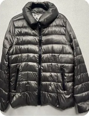 Covington Packable Duck Down Puffer Coat Jacket Size Medium Pewter W/bag Hiking thumbnail 1