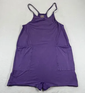 FP Movement Free People Hot‎ Shot Onesie Purple Cotton Stretch Romper Womens S thumbnail 1