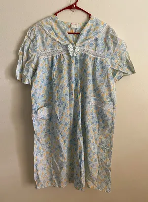 Rosie Size L Button Down Nightgown Blue Size L thumbnail 1