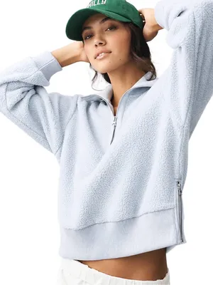 Varley Roselle Half-Zip Fleece Pullover Top Sweatshirt Pearl Blue Size S thumbnail 1