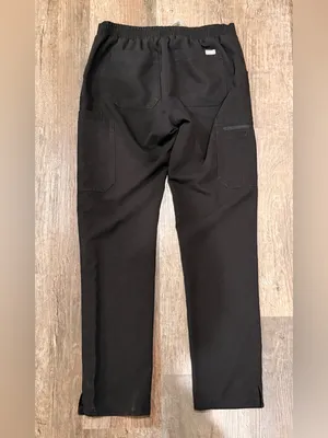 Figs Black Elastic-Waist Cargo Jogger Scrub Pants thumbnail 9