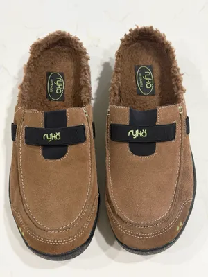 Ryka Nitracel Brown Suede Shearling Fur Lined Slip-On Mules Shoes Women's 8.5W thumbnail 1