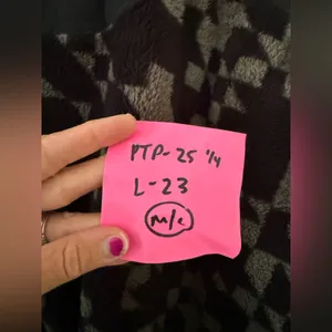 Joy Lab Oversized Checkered Loose Fit Fleece Cropped Jacket Black Green Size M L thumbnail 6