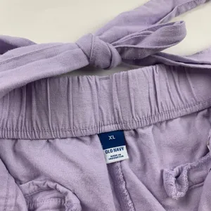 Old Navy Dusky Lavender Linen Blend Belted Wide Leg Cropped Pant XL thumbnail 5