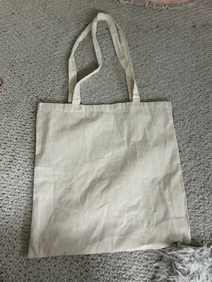 Brandy Melville Beige Linen Tote Bag thumbnail 1