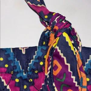 Marc By Marc Jacobs Multicolored Quilted Nylon Tote Bag Chevron Geometric Design thumbnail 6