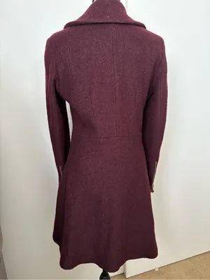 Guess Double-Breasted Pea Coat in Burgundy thumbnail 4