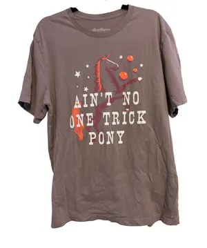 Lucy Jaynes‎ Aint No One Trick Pony Unicorn Graphic Tee Shirt Grey 2XL thumbnail 1
