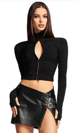 I.AM.GIA Ivory Top in Black, size XS ♡ thumbnail 1