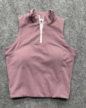 Gold Hinge Woman’s XS Sleeveless purple Zip-Front Active Top built in bra thumbnail 1