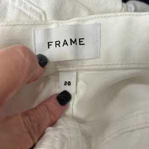 Frame‎ Baggy Denim Le Straight Leg White (Blanc) Jeans 26 100% Cotton thumbnail 10