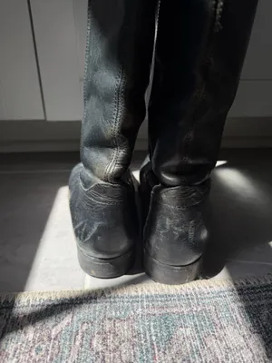 Leather Frye Riding Boots Black thumbnail 6
