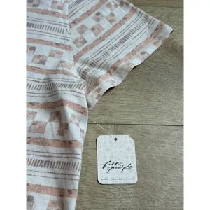 NWT Womens Free People Nina Boheme Printed Tee in Taupe short sleeve tshirt sz S thumbnail 6