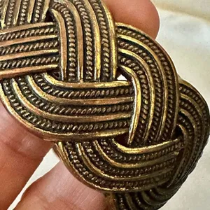 Gold tone hinged braided bangle bracelet thumbnail 8