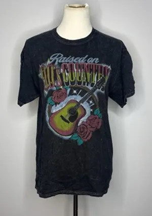 Country Now - Black "Raised On 90s Country" Graphic Tee thumbnail 1