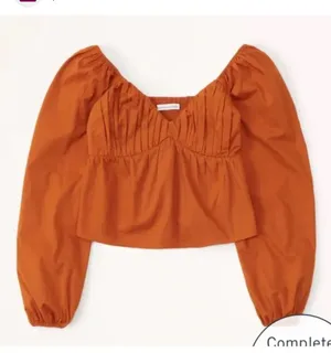 Abercrombie Fitch puff sleeve peplum babydoll top thumbnail 2