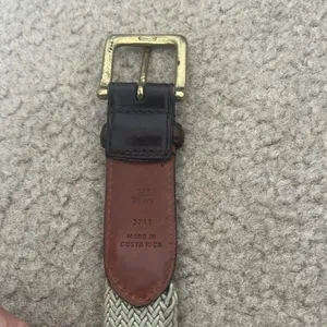 Vintage COACH Belt Genuine Leather & Canvas Men’s Belt 3771 Tan Size 38 thumbnail 4