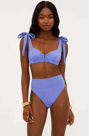 BEACH RIOT Blair Top Periwinkle Waffle, Size Small, $128 thumbnail 1