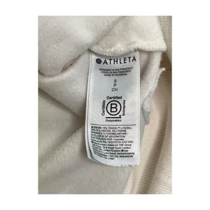 Athleta Recharge Sweatshirt Womens Small Ivory V Neck Faux Wrap Soft Yoga Cozy thumbnail 7