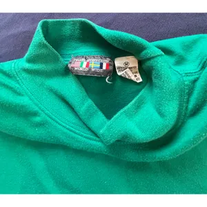 Vintage Paris Sport Club Teal Green Mock Neck Shoulder Pad Top Medium thumbnail 4