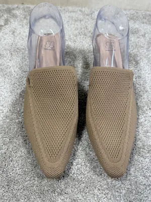 Cosy Island Women’s Knit Block Heels Shoes Mules Pointed Toe in Apricoat Cream 9 thumbnail 2