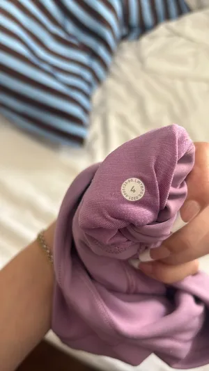 Lululemon 4 inch biker shorts, purple thumbnail 3