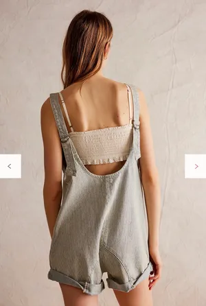 NWT Free people high roller railroad shortalls L thumbnail 3