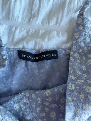 Brandy Melville light blue floral flowy tank thumbnail 3