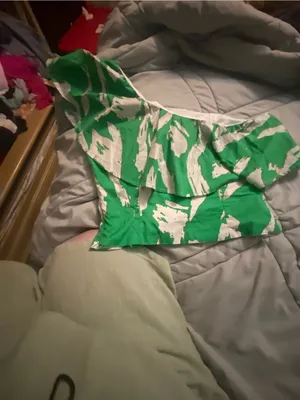 Flying Tomato green and White Lightweight Blouse thumbnail 14