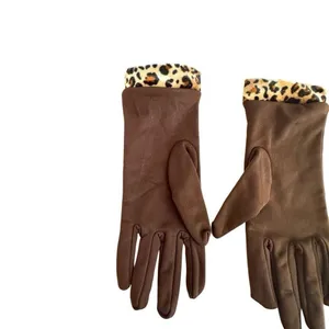 Chilly Jilly brown leopard trim gloves thumbnail 5