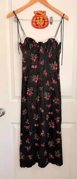 For‎ Love & Lemons Maggie Floral Romantic Lace Midi Dressn Date Night Lingerie thumbnail 1
