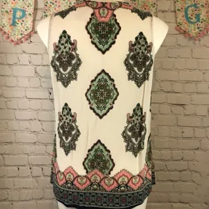 Crosby sleeveless white green boho top White Size M thumbnail 5