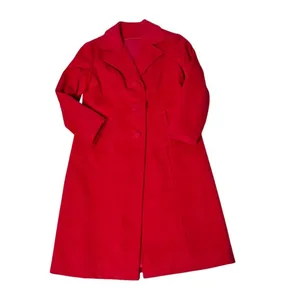 PETER PAN Tailors Red Coat Midi Lined Handmade Womens Small VINTAGE Hong Kong thumbnail 7